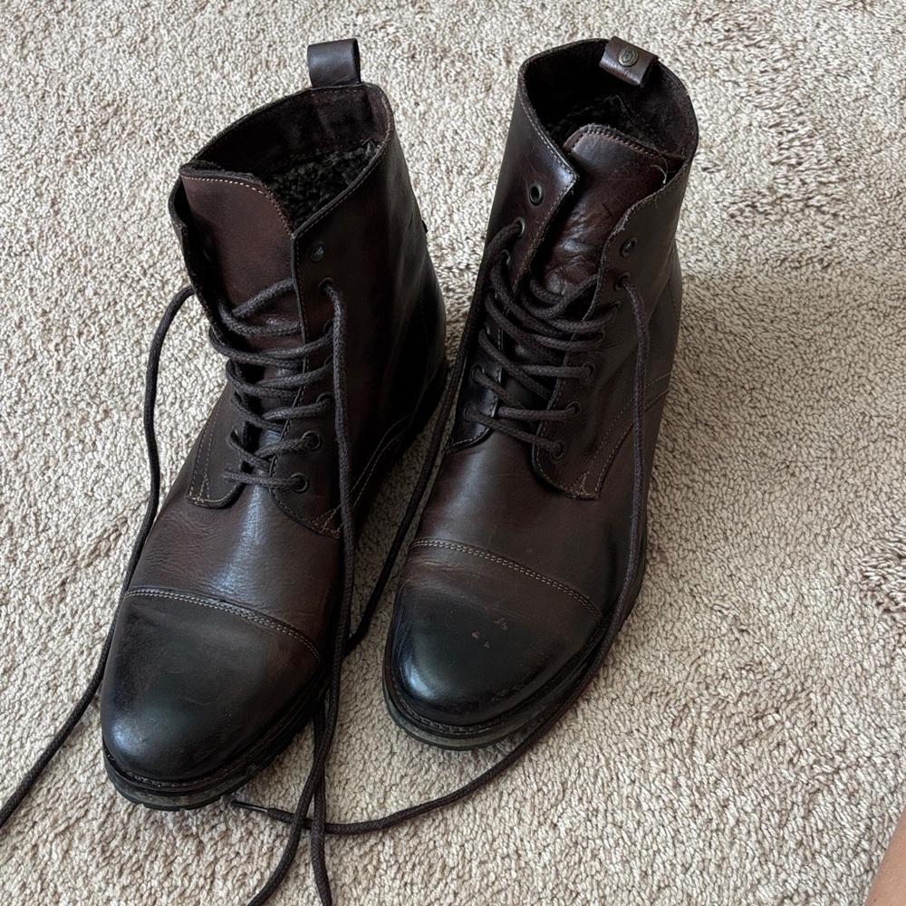 Men's Brown Leather combat Boots